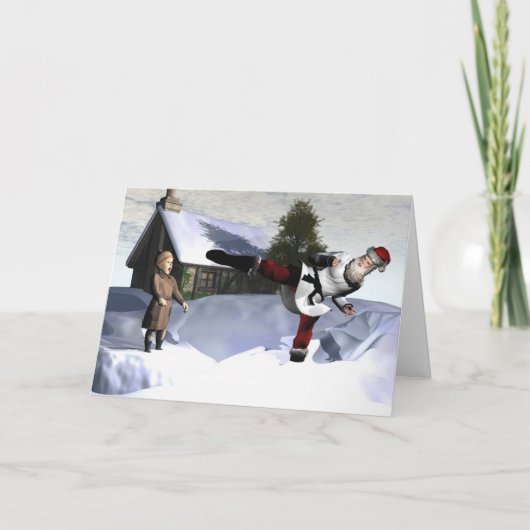 Karate Claus Feestdagen Kaart (Voorkant)