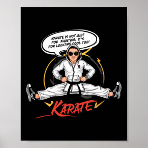 Karate Cool Grappige Martial Arts Cartoon Kunst Poster