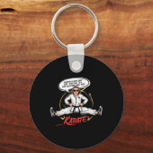Karate Cool Grappige Martial Arts Cartoon Kunst Sleutelhanger (Voorkant)