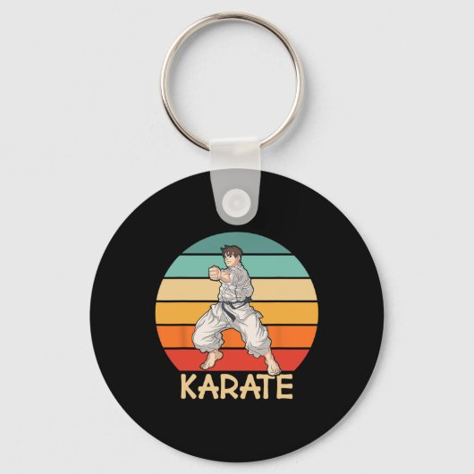 Karate Cool Karatevechter Maakt Stomp In Karate Sleutelhanger (Voorkant)