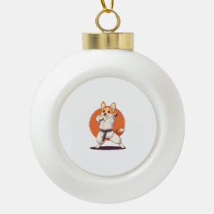 Karate Corgi - Hond voor vechtsporten Keramische Bal Ornament