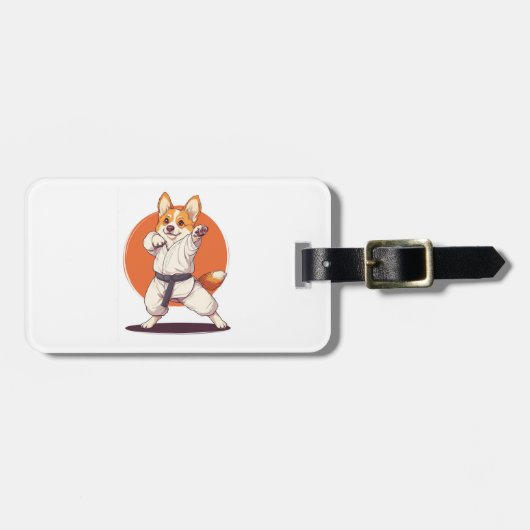 Karate Corgi � Vechtkunst Hond Bagagelabel (Voorkant horizontaal)