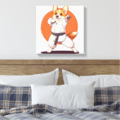 Karate Corgi � Vechtkunst Hond Canvas Afdruk (Insitu (Slaapkamer))