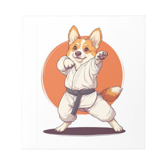 Karate Corgi � Vechtkunst Hond Notitieblok (Voorkant)