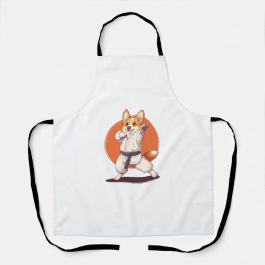Karate Corgi � Vechtkunst Hond Schort (Voorkant)