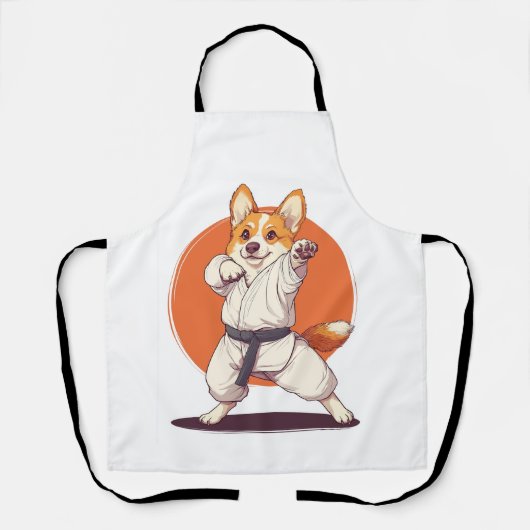 Karate Corgi � Vechtkunst Hond Schort (Voorkant)
