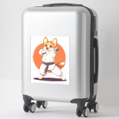 Karate Corgi � Vechtkunst Hond Sticker (Koffer)