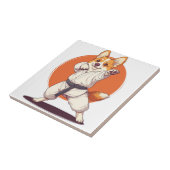 Karate Corgi � Vechtkunst Hond Tegeltje (Zijkant)