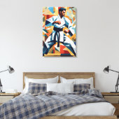 Karate Cubisme Canvasprint Canvas Afdruk (Insitu (Slaapkamer))