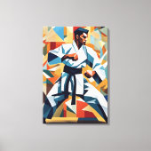 Karate Cubisme Canvasprint Canvas Afdruk (Voorkant)