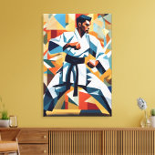 Karate Cubisme Canvasprint Canvas Afdruk (Insitu (Woonkamer))