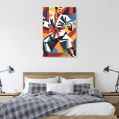Karate Cubisme Canvasprint Canvas Afdruk (Insitu (Slaapkamer))