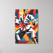 Karate Cubisme Canvasprint Canvas Afdruk (Voorkant)