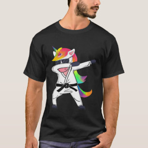 Karate - Dabbing Unicorn Karate Jiu Jitsu Taekwon T-shirt