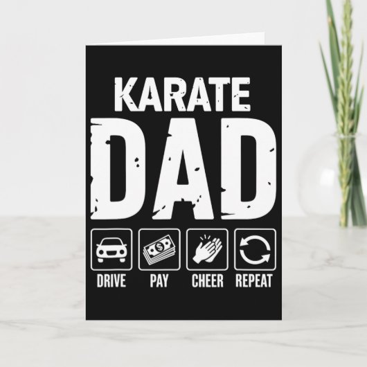 Karate Dad Drive Pay Cheer Dad Of A Karate Fighter Kaart (Voorkant)