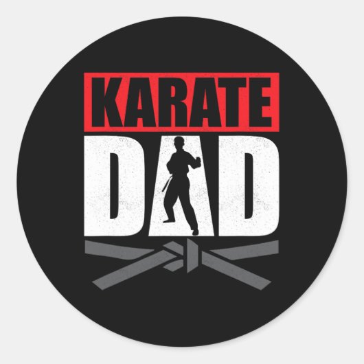 Karate Dad Karateka Self Defence Fighter  Ronde Sticker (Voorkant)