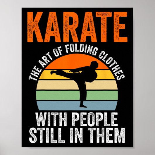 Karate De Kunst Van Het Vouwen Van Kleren Met Mens Poster (Voorkant)