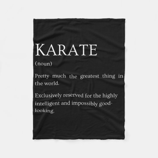 Karate Definitie - Grappige Sarcastische Karate Ui Fleece Deken (Voorkant)