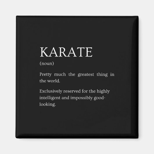 Karate Definitie - Grappige Sarcastische Karate Ui Magneet (Voorkant)