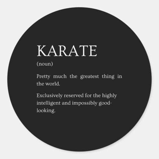 Karate Definitie - Grappige Sarcastische Karate Ui Ronde Sticker (Voorkant)