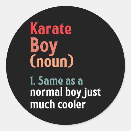 Karate Definitie Mil Sport Ronde Sticker (Voorkant)
