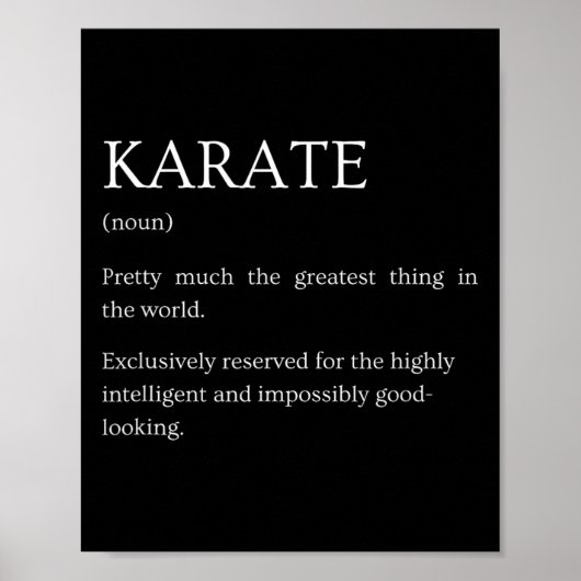 Karate Definition - Funny Sarcastic Karate Explana Poster (Voorkant)