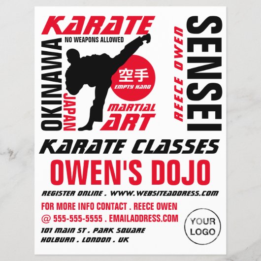 Karate Design, Karate Class Adverteren Flyer (Voorkant)