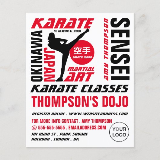 Karate Design, Karate Class Adverteren Flyer (Voorkant)