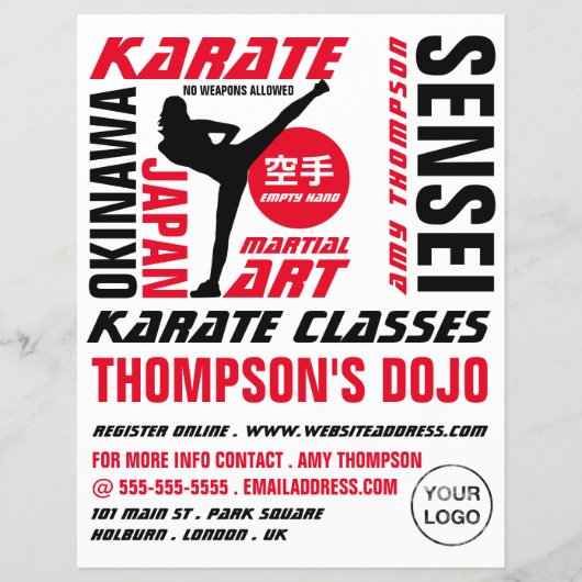 Karate Design, Karate Class Adverteren Flyer (Voorkant)