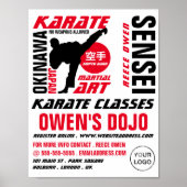 Karate Design, Karate Class Adverteren Poster (Voorkant)