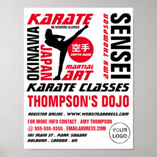 Karate Design, Karate Class Adverteren Poster