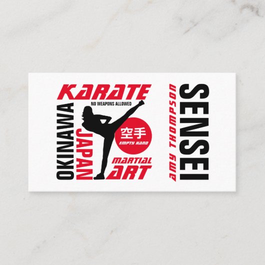 Karate Design, Sensei Visitekaartje (Voorkant)
