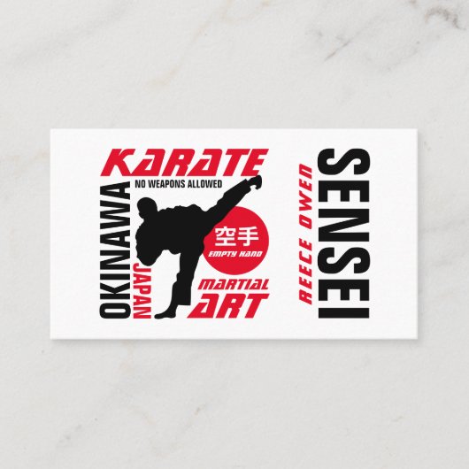 Karate Design, Sensei Visitekaartje (Voorkant)