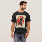 Karate Distressed Silhouette Japanese Mart T-shirt (Voorkant volledig)