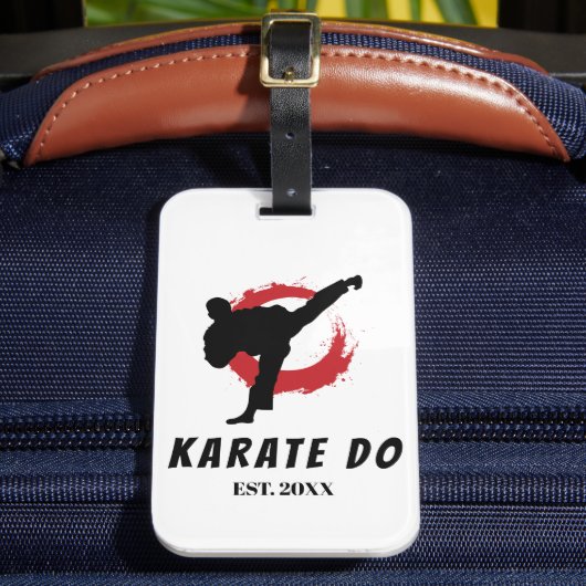 Karate Do Bagage Label Vechtkunst Reis Cadeau (Voorkant Insitu 2)