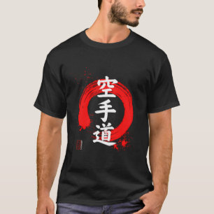 Karate-Do Japans Kanji met rode Enso cirkel T-shirt