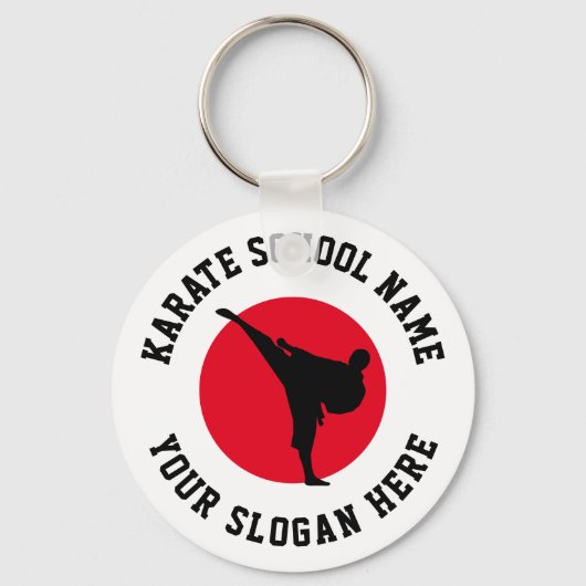 Karate dojo aangepaste school naam sleutelhangers (Voorkant)