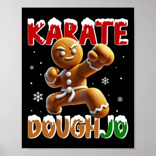Karate Doughjo Grappige Vechtkunst Stomp Gebruinde Poster