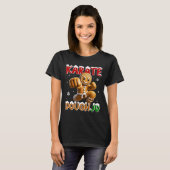Karate Doughjo Grappige Vechtkunst Trap Ontbijtkoe T-shirt (Voorkant volledig)