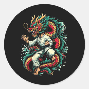 Karate Draak Chinees Maanjaar 2024 Jaar Van Ronde Sticker