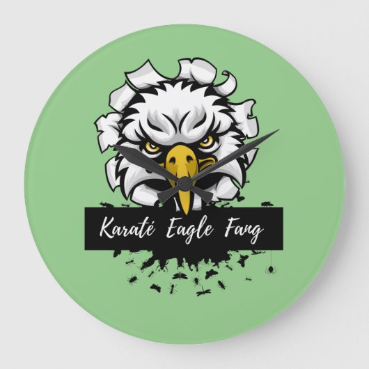Karaté Eagle Fang T-Shirt Keramische Ornamenten Wo Grote Klok (Voorkant)