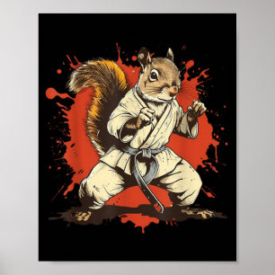 Karate Eekhoorn Taekwondo MMA Eekhoornliefhebber Poster