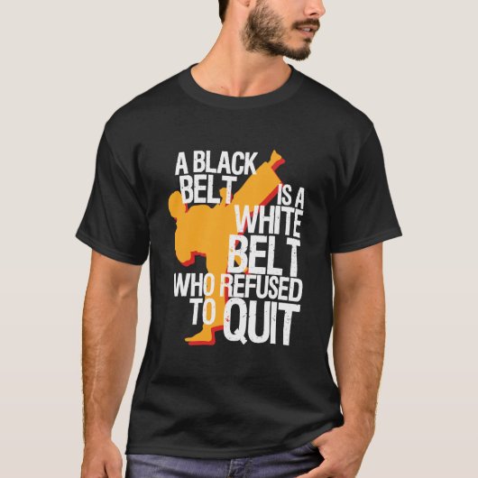 Karate - een zwarte riem t-shirt (Voorkant)