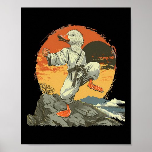 Karate Eend Kickboksen Jiu-jitsu Zonsondergang Mma Poster (Voorkant)