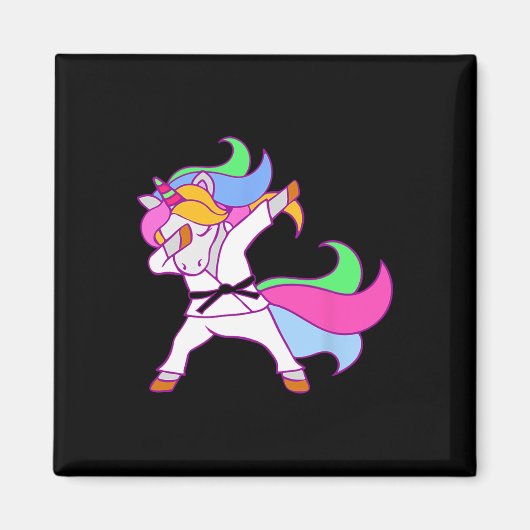 Karate Eenhoorn Karatecorn Meisjes Magneet (Voorkant)