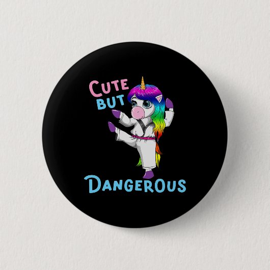 Karate Eenhoorn Kickboksen Vechtkunst Jiu Jitsu F Ronde Button 5,7 Cm (Voorkant)