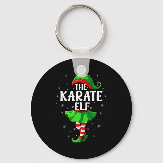 Karate Elf Christmas Girls Women Elf Squad Xmas Fa Sleutelhanger (Voorkant)