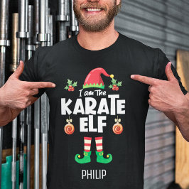 Karate elf familie die kerstnaam bij elkaar past t-shirt