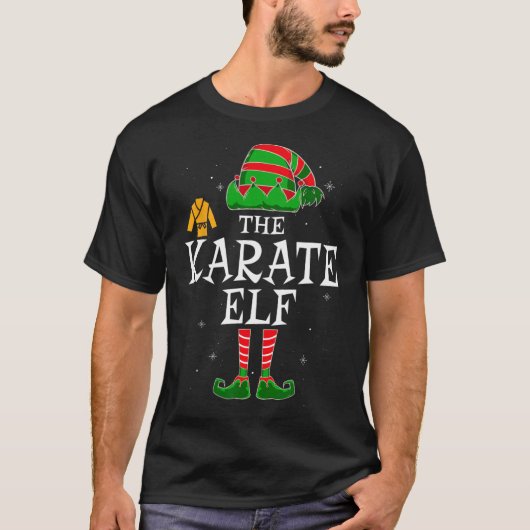 Karate Elf Group Matching Family Christmas Kids Me T-shirt (Voorkant)