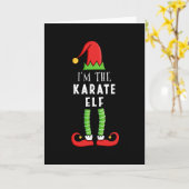 Karate Elf Kerstmis Familie Geschenk Kaart (Gele Bloem)